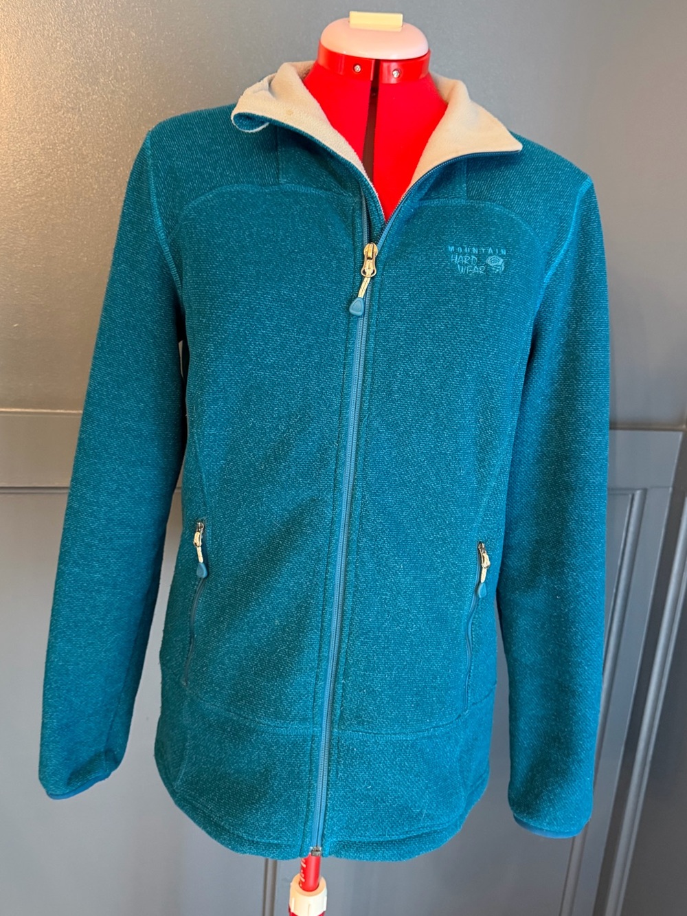 Mountain Hardwear Teal Full Zip Fleece Jacket | Women’s Medium